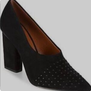 HALSTON F/17 BLACK SUEDE HEEL